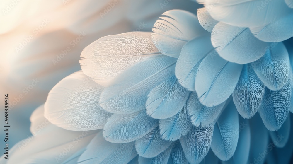 Close-up of Soft Blue Bird Feathers Close-up of Soft Blue Bird Feathers