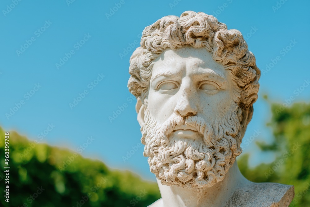 ancient greek statue head with curly hair ancient greek statue head with curly hair