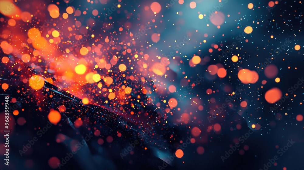 Fototapeta premium Abstract digital particle swarm simulation archive