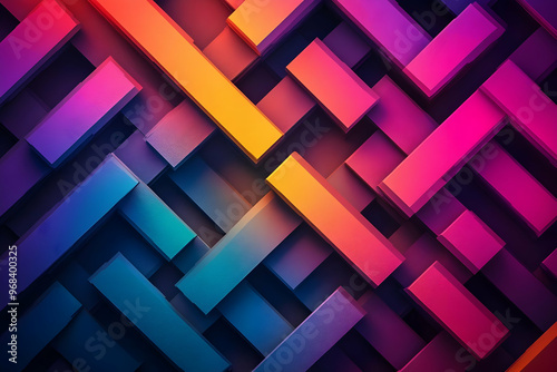 Geometric Gradient: An Abstract Design in Blue, Pink, and Orange