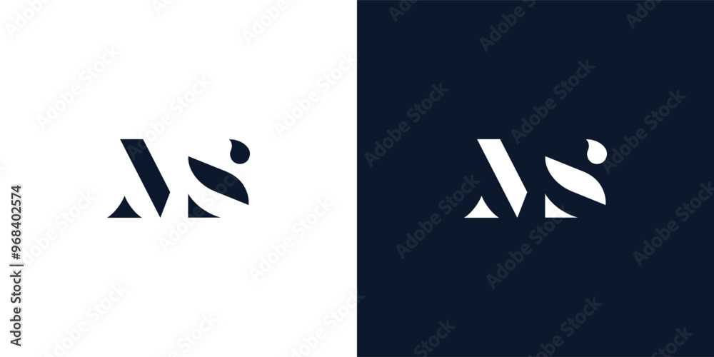 Obraz premium Abstract letter MS logo.