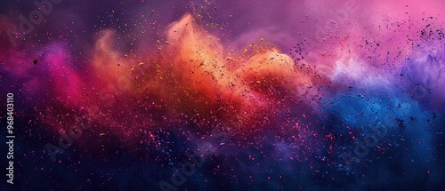 Cosmic Color Burst: A Symphony of Vibrant Hues and Sparkling Dust