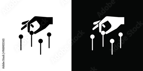 Acupuncture therapy icon Thin line flat illustration