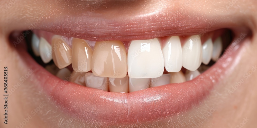 Fototapeta premium Bright Smile Shade Chart for Teeth Whitening