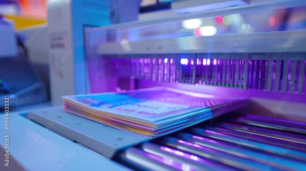 Fototapeta premium Cheque Processing Machine: This machine scans and processes checks, automating verification and clearing to streamline the deposit process. 
