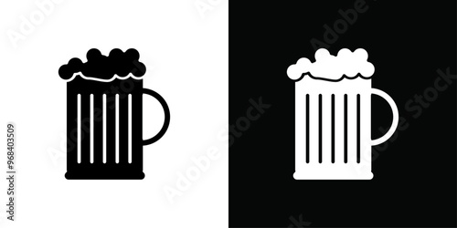 beer mug icon Thin line flat illustration