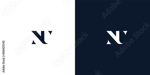 Abstract letter NU logo.
