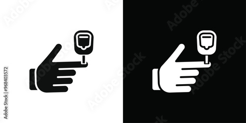 Blood sugar icon Thin line flat illustration