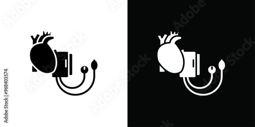 Blood pressure icon Thin line flat illustration