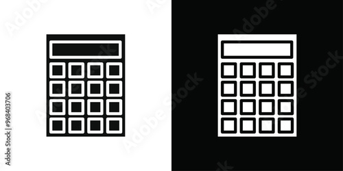 Calculator icon Thin line flat illustration