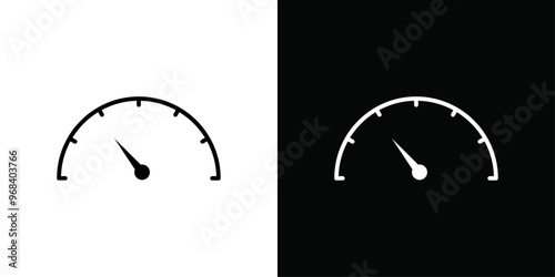 Car speedometer icon Thin line flat illustration