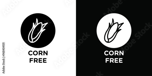 corn free icon Thin line flat illustration