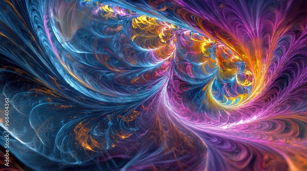 Fototapeta premium Abstract fractal patterns generated by chaos theory archive