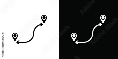 Destination distancing icon Thin line flat illustration