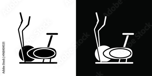 Elliptical bike icon Thin line flat illustration