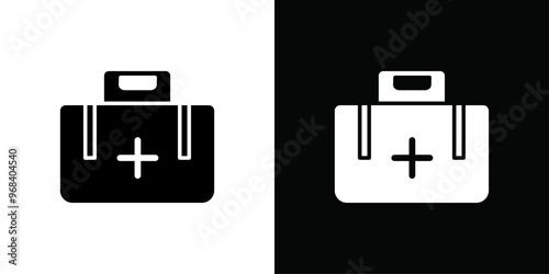 Emergency kit icon Thin line flat illustration