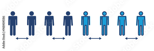 Social distance icon vector. social distancing icon. self quarantine sign