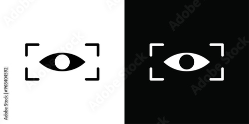 Eye scanner icon Thin line flat illustration