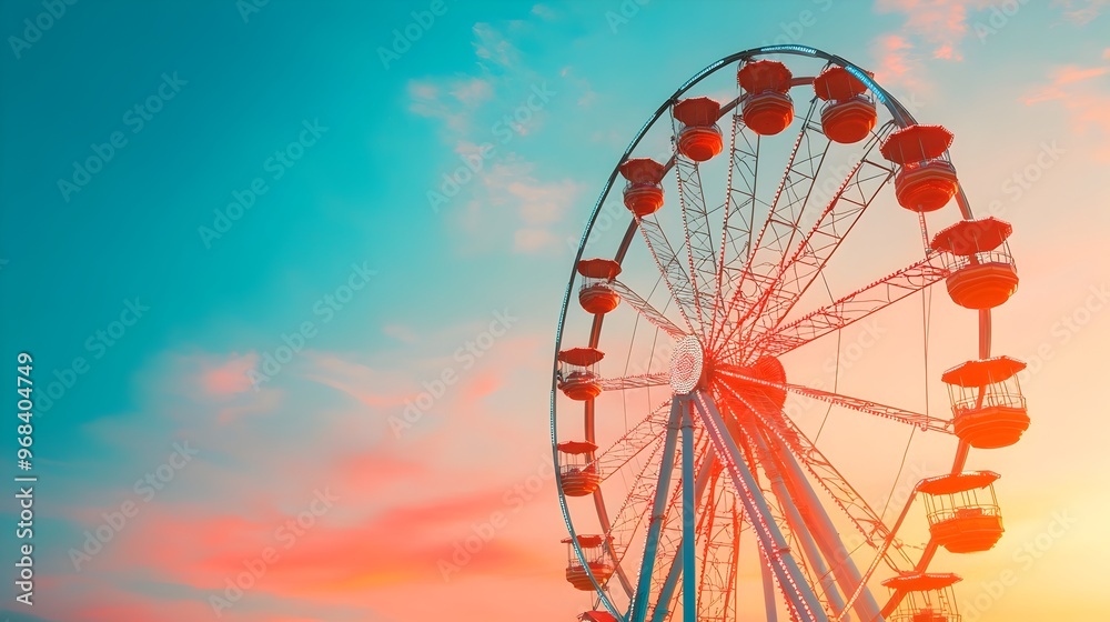 Silhouetted Ferris Wheel at Sunset with Vibrant Skies Silhouetted Ferris Wheel at Sunset with Vibrant Skies