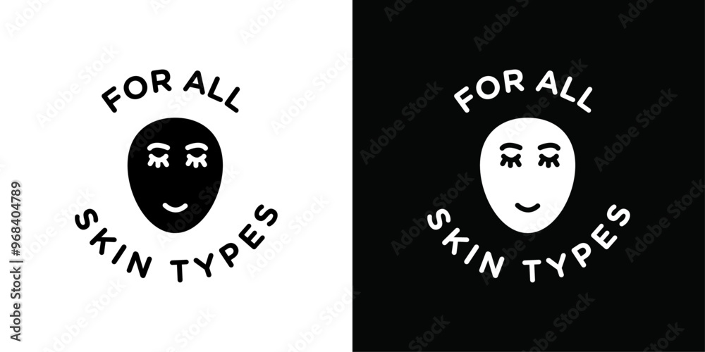 Obraz premium for all skin types icon Thin line flat illustration