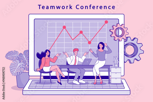 business meeting with graph