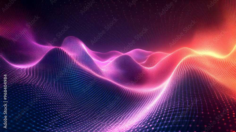 Abstract Background - Vibrant Purple and Orange Digital Landscape Illustration Abstract Background - Vibrant Purple and Orange Digital Landscape Illustration
