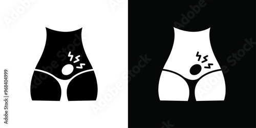 Hernia icon Thin line flat illustration