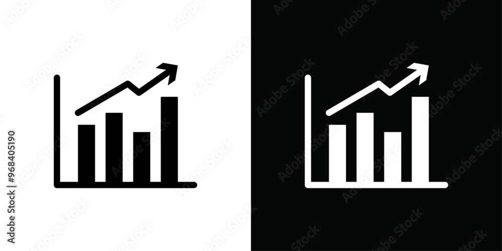 Increase chart icon Thin line flat illustration Increase chart icon Thin line flat illustration
