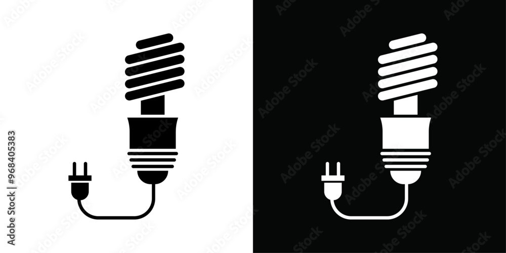 Led light bulb icon Thin line flat illustration Led light bulb icon Thin line flat illustration