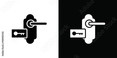 Keycard access icon Thin line flat illustration