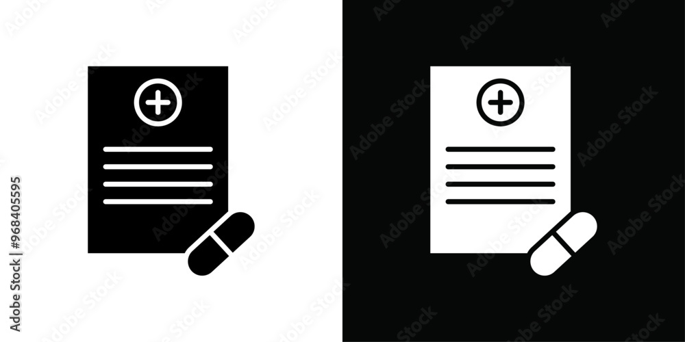 medical Prescription icon Thin line flat illustration