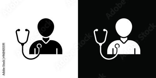 Medical check-up icon Thin line flat illustration
