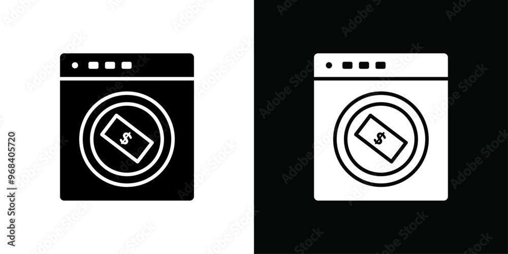 Money laundering icon Thin line flat illustration Money laundering icon Thin line flat illustration
