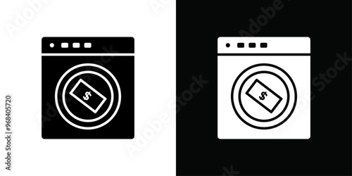 Money laundering icon Thin line flat illustration