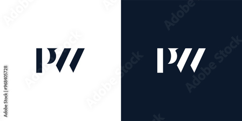 Abstract letter PW logo.