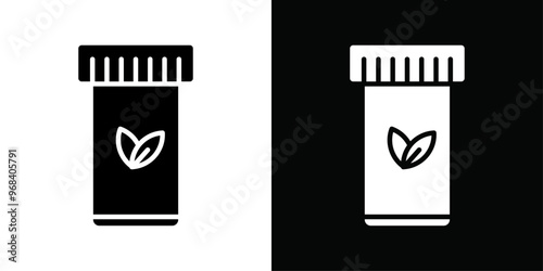 Natural medicine icon Thin line flat illustration