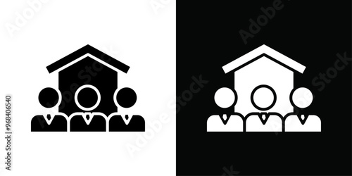 roommates icon Thin line flat illustration
