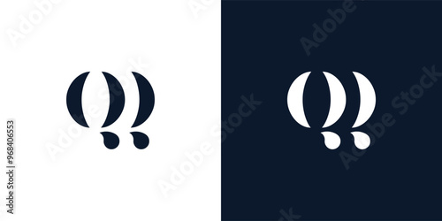 Abstract letter QQ logo.