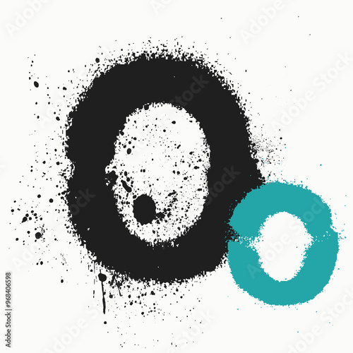 alphabet spray, Wet paint font type, initial letter O is spray painted, hand drawn alphabet. graffiti artist, Brushstroke initial, letter ink stroke, alphabet O with ink spray