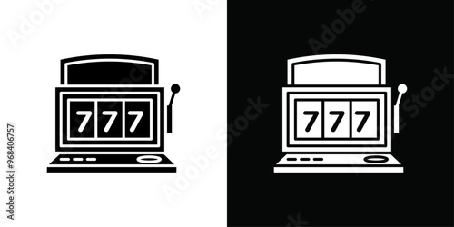slot machine icon Thin line flat illustration