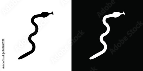 Snake icon Thin line flat illustration