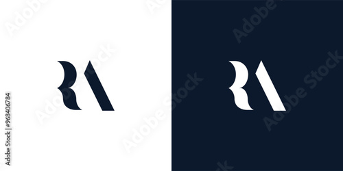 Abstract letter RA logo.