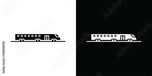 Subway high speed train icon Thin line flat illustration