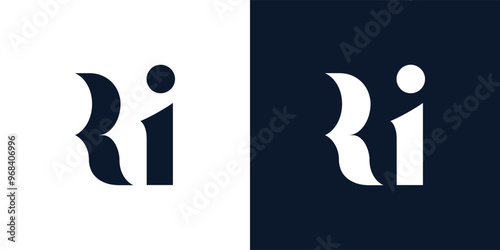 Abstract letter RI logo.