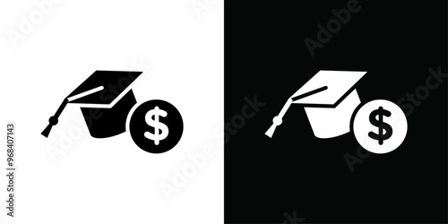 tuition fee icon Thin line flat illustration