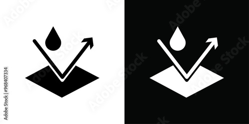 Water repellent surface icon Thin line flat illustration