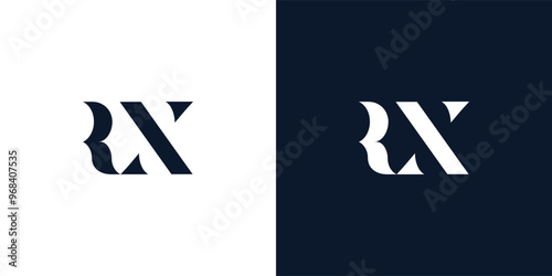 Abstract letter RX logo.