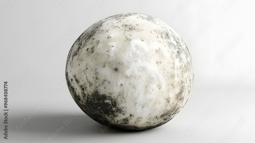 24. **A 3D render of a moldy turnip, with white fungal growth and soft, discolored areas, isolated on a clean white background 24. **A 3D render of a moldy turnip, with white fungal growth and soft, discolored areas, isolated on a clean white background