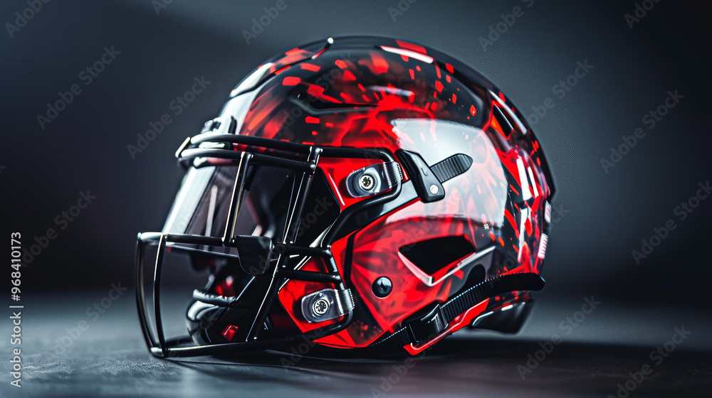 Fototapeta premium High-Detail Close-Up of a Custom Helmet