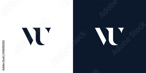 Abstract letter VU logo.